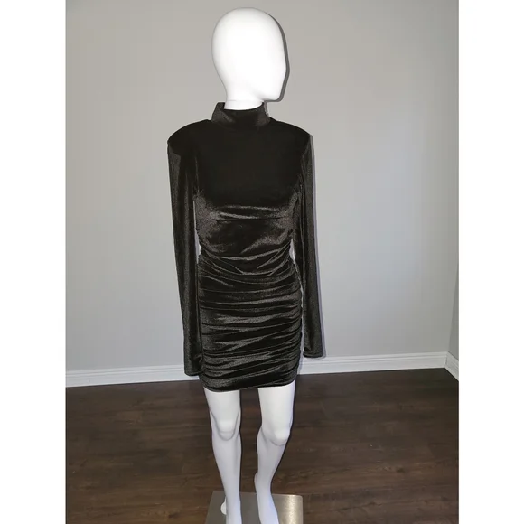 Sexy Bodycon Velvet Mini Dress Women Size M Women - Picture 5 of 5